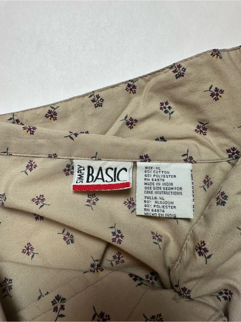 Vintage 90s Basic Editions XL Ditsy Floral Button Down Shirt Cottagecore - Picture 12 of 12